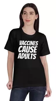 Inkmeso Вакцины для женщин с круглым вырезом Причина Взрослые Anti Vax Vaxxer c.o.v.i.d 3XL чёрный