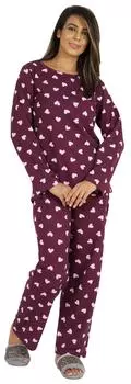 Inkmeso Women Pj Two Piece Long Sleeve Sleepwear Soft Loungewear Nightwear L персиковый