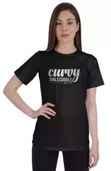Inkmeso Womens Quote Top Curvy Girls Cuddle Better Футболка с графическим принтом 3XL зелёный