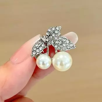 Инкрустированная бриллиантами брошь в виде вишни, женская брошь высшего качества, булавка с защитой от света, капающее масло, аксессуары для одежды