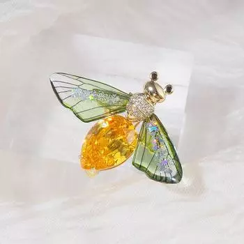 Инкрустированная бриллиантами хипстерская индивидуальная одежда в виде пчелы-светлячка с аксессуарами-брошью на булавке
