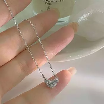 Инкрустированное бриллиантами маленькое ожерелье в виде крыла с небольшой подвеской на ключицу, простые нишевые аксессуары для женщин, новый тренд
