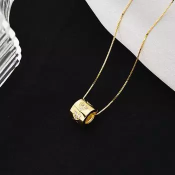 Инкрустированное бриллиантами ожерелье Love, цепочка на ключицу, нишевый дизайн, милый, универсальный, простой, парный подарок