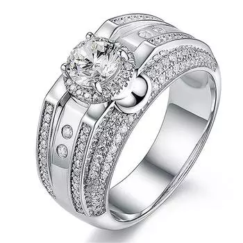 Инкрустированное кольцо с бриллиантом Кольцо с бриллиантом Модное кольцо с бриллиантом Властное модное мужское европейское и американское персонализированное мужское кольцо 12