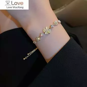 Инкрустированный стразами браслет в виде лепестков цветов женский индивидуальный модный уникальный дизайн браслет свадебные украшения подарок на день рождения 20cm
