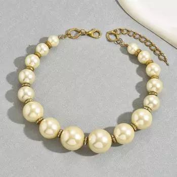 inlaid pearl zircon necklace ins niche personality design hip-hop style collarbone chain beaded necklace