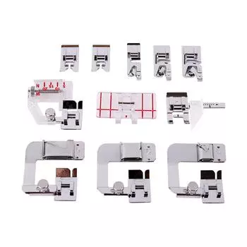 INNE 8 шт. аксессуары для швейных машин прижимная лапка с прокатанным подолом набор пресс-лапок для Brother Singer Janome Babylock бытовой инструмент
