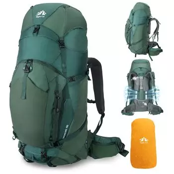 Inner Frame Hiking 100L Camping Backpack for Men Women Lightweight Waterproof Rain Cover [Night Cat] Backpack