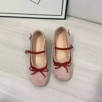 Inner height increase 5CM retro BaDong dance shoes women wear autumn bows with single shoes gentle Mary Jane shoes 34