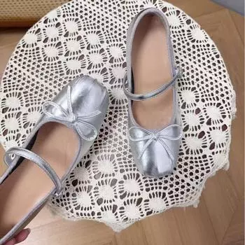 Inner height increase 9CM silver Mary Jane shoes women s thick heel single shoes small size 33 small ballet high heels 34