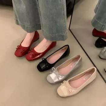 Inner height increase French small red single shoes women s shoes 2025 new spring and autumn retro ballet gentle evening shoes 35 бордовый