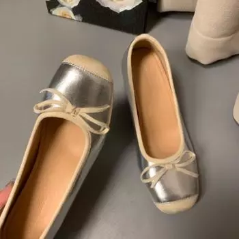 inner height increase plus outer heel thick heel 7cm ballet shoes for women outside wearing small gospel fashion versatile Mary Jane shoes 34