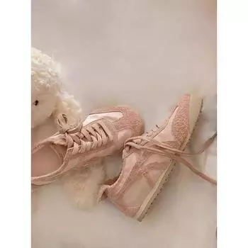 Inner height-increasing flat-bottomed German training shoes for women s 2025 new retro versatile, comfortable and lightweight casual sports Forre 35 абрикосовый