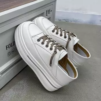 Inner height-increasing little white shoes women s platform spring and autumn muffin summer new orders surge versatile casual one-pedal board shoes 40
