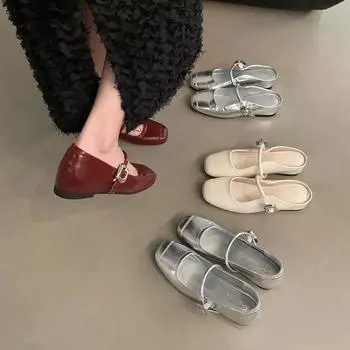 Inner height-increasing silver niche single shoes women s summer new Korean version of French fairy style thick-soled heightening bag head half slippe 35