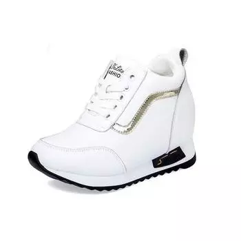 Inner height-increasing women s shoes 2025 new spring and autumn Korean version of little white shoes slope heel sports and leisure shoes women 35