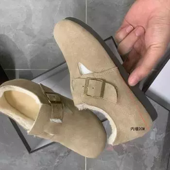 Внутренняя часть Bokken, женские утепленные зимние ботинки с утолщенным голенищем, кожаные ботинки из коровьей замши, верхняя одежда, меховая обувь, женская обувь из хлопка 35 малиновый