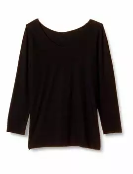 Inner Tops Made of stretchy material and soft to the warm U neck EL7757 BL LL [Wing/Wacoal] touch, innerwear, 3/4 sleeves, [Nobihibiko-san] Women s