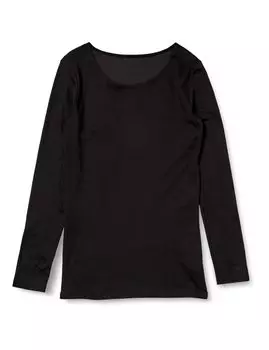 Innerwear Saving Cotton Lining Material 10 Minute Sleeves U Neck 48550NS Black [Atsugi] [Energy Wear] Women s