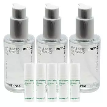 Innisfree Apple Seed Cleansing Oil 150ml, 3 pieces + (Green Tea Serum 15ml, 5 pieces)