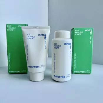 Innisfree Bija Trouble Set Тоник и лосьон для лечения прыщей (170мл+100мл)