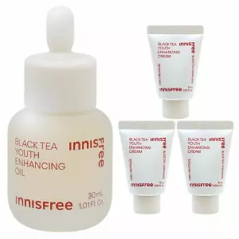 Innisfree Black Tea Омолаживающее масло 30 мл+ (Бесплатный крем на основе черного чая 15 млx3)