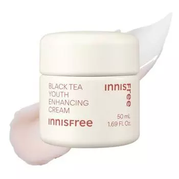 Innisfree Black Tea Youth Cream 50 мл - Подлинное Увлажнение Увлажнение Эластичность Блеск Увлажнение Старение Уход Черный Чай