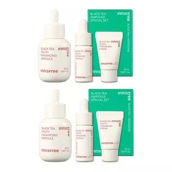 Innisfree Black Tea Youth Enhancing Ampoule 50 мл, 2 шт., корейская косметика