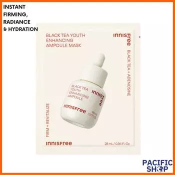 [Innisfree] Омолаживающая ампульная маска с черным чаем 28 мл