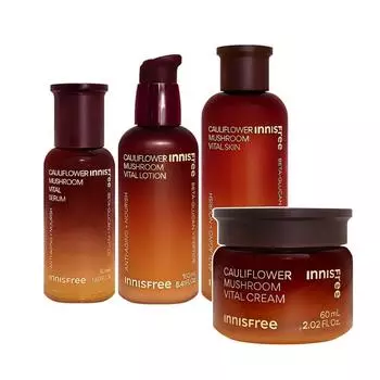 Innisfree cauliflower mushroom vital 4 types (skin + lotion + serum + cream)