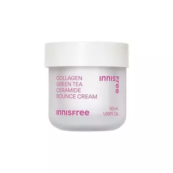 innisfree Collagen Green Tea Ceramide Bounce Cream 50 мл Подлинная упругость эластичность жирная кожа сухая кожа комбинированная кожа сухая Корейская косметика -
