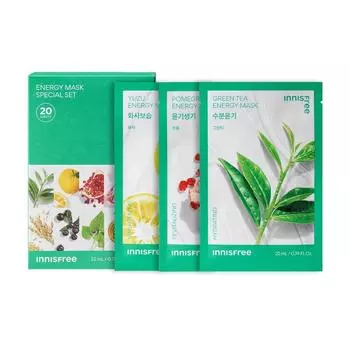 Innisfree Energy Mask Special Set 20 sheets, Korean cosmetics