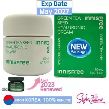 [INNISFREE] Гиалуроновый крем с семенами зеленого чая 50 мл 1pc + Sample Gifts