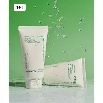 Innisfree Green Tea Amino Hydrating Cleansing Foam 150g 2 Pcs FREE