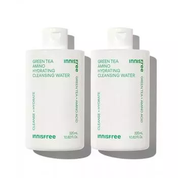 Innisfree Green Tea Amino Увлажняющая очищающая вода 320 мл 2 шт. FREE