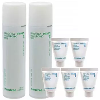 Innisfree Green Tea Hyaluronic Acid Mist 150ml x 2 + (Free barrier cream x 5 x 10ml)