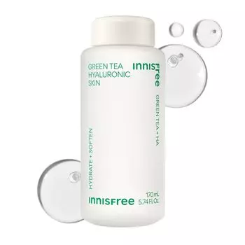 Innisfree Green Tea Hyaluronic Skin Lotion 170 мл Оригинальный продукт, полный влаги для жирной кожи, сухой кожи, смешанной кожи, увлажнение, увлажнение, сухость