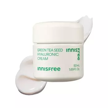 Innisfree Green Tea Seed Hyaluronic Cream 50 мл Подлинное Увлажнение Увлажнение Жирная кожа Сухая кожа Комбинированная кожа Сухая корейская косметика -
