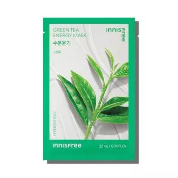 Innisfree Маска Green Tea Energy Mask 1 шт., корейская маска в упаковке
