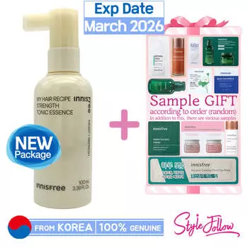 [INNISFREE] My Hair Recipe Прочная тонизирующая эссенция 100 мл 1pc + Sample Gifts