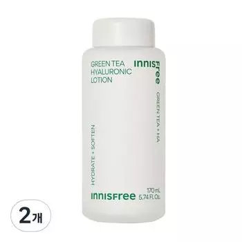 Innisfree New Green Tea Hyaluronic Acid High Moisture Lotion, 170ml, 2 units