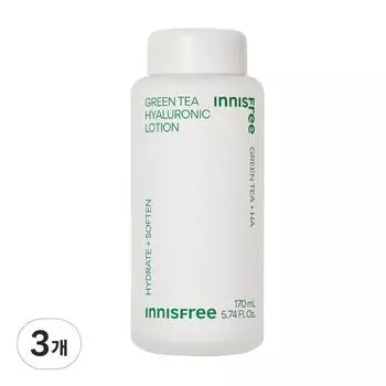 Innisfree New Green Tea Hyaluronic Acid High Moisture Lotion, 170ml, 3 units