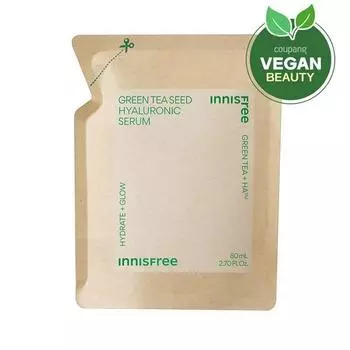 Innisfree New Green Tea Seeds Hyaluronic Acid High Moisture Serum Refill, 80 мл, 1 шт. Популярная корейская косметика
