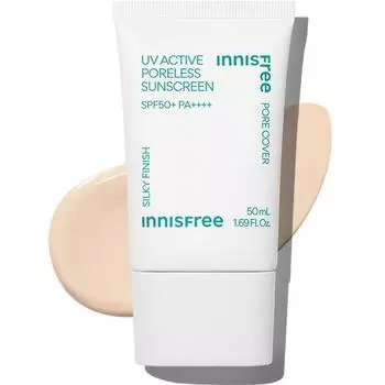 Innisfree New UV Active Poreless Sunscreen SPF50+ PA++++, 50мл, 1 шт. Популярная корейская косметика
