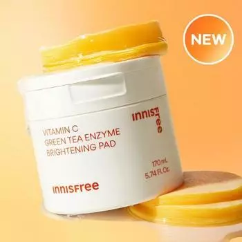 Innisfree Vitamin C Green Tea Enzyme Brightening Pad 60 pads AUTHENTIC STORE
