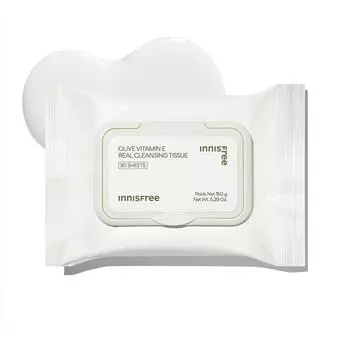 Innisfree Olive Vitamin E Real Cleansing Tissues 30 листов, 1 шт., корейская косметика