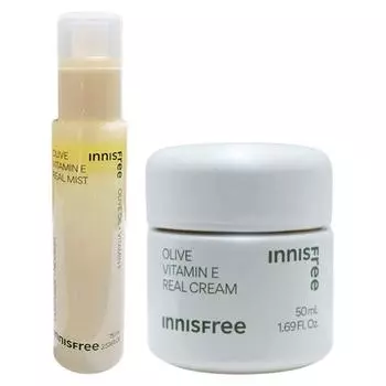 Innisfree Olive Vitamin E Real Mist 75ml + Olive Vitamin E Real Cream 50ml (2 types)