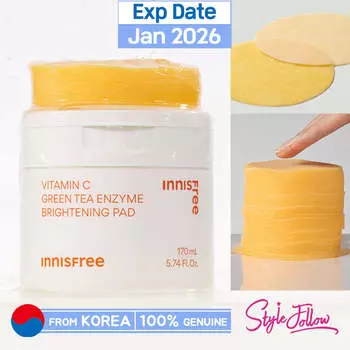 [INNISFREE] Осветляющий диск с ферментами зеленого чая и витамином С, 170 мл (1 упаковка / 60 прокладок) 1pc (1 pack / 60 pads)