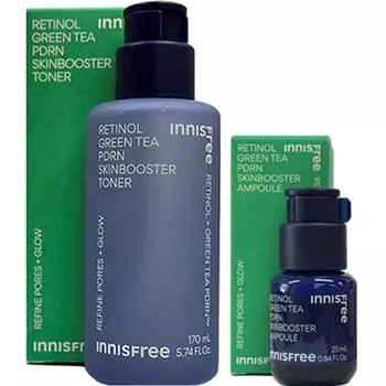 Innisfree Retinol Green Tea PDRN Skin Booster Toner + Ampoule набор из 2 предметов (170мл+25мл)
