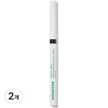 Innisfree Водостойкий карандаш-лайнер Simple Label 0,1 г, 1 черный, 2 шт.